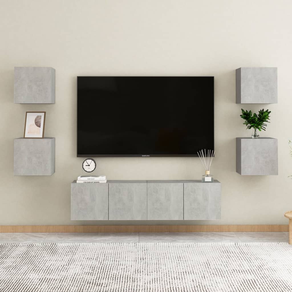 vidaXL Bedside Cabinets 2 pcs Concrete Grey 30.5x30x30 cm Engineered Wood