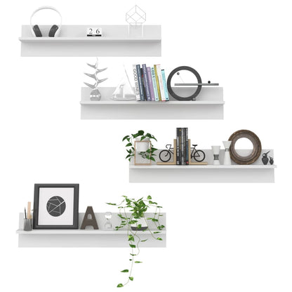 vidaXL Wall Shelf 4 pcs White 80x11.5x18 cm Engineered Wood