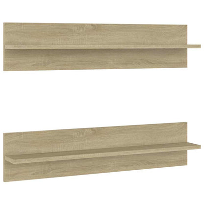 807339 vidaXL Wall Shelves 2 pcs Sonoma Oak 80x11,5x18 cm Engineered Wood