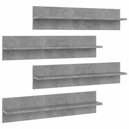 vidaXL Wall Shelf 4 pcs Concrete Grey 80x11.5x18 cm Engineered Wood