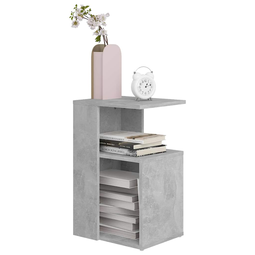 802997 vidaXL Side Table Concrete Grey 36x30x56 cm Engineered Wood