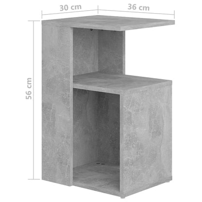 802997 vidaXL Side Table Concrete Grey 36x30x56 cm Engineered Wood