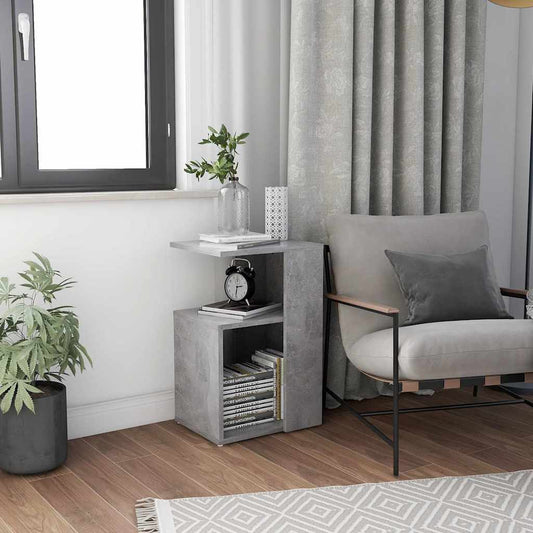 802997 vidaXL Side Table Concrete Grey 36x30x56 cm Engineered Wood