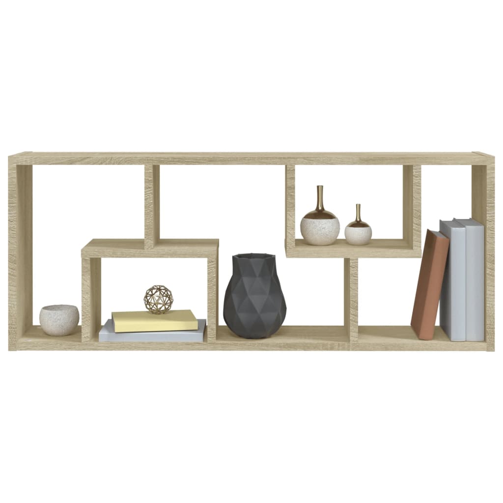 vidaXL Wall Shelf Sonoma Oak 36x16x90 cm Engineered Wood