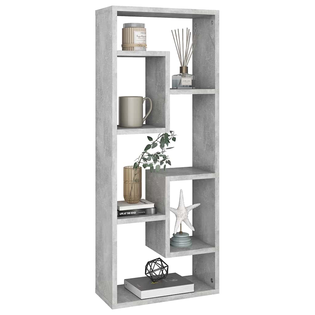 803015 vidaXL Wall Shelf Concrete Grey 36x16x90 cm Engineered Wood