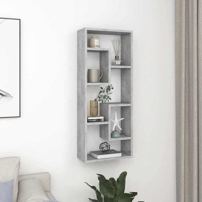 803015 vidaXL Wall Shelf Concrete Grey 36x16x90 cm Engineered Wood