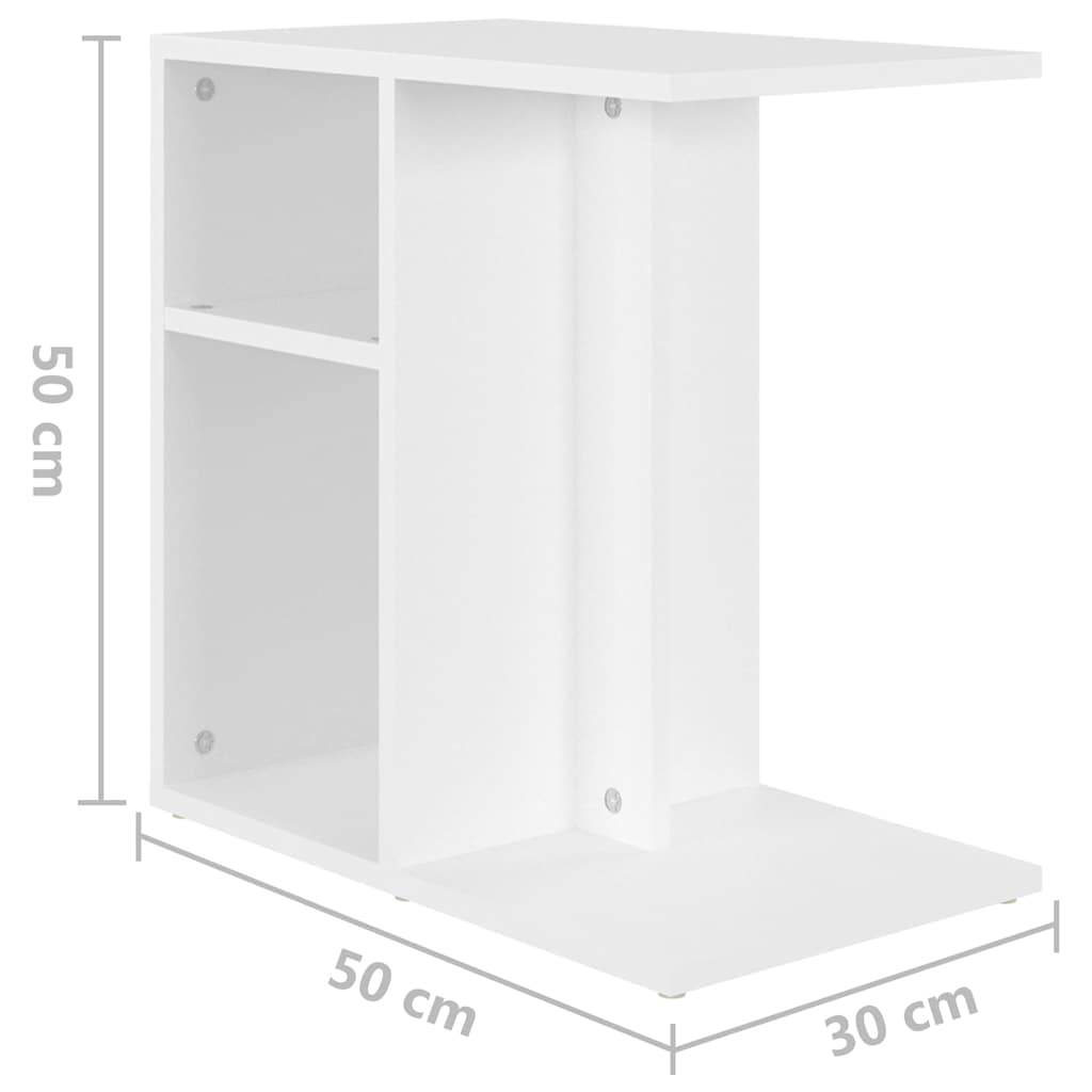 803020 vidaXL Side Table White 50x30x50 cm Engineered Wood