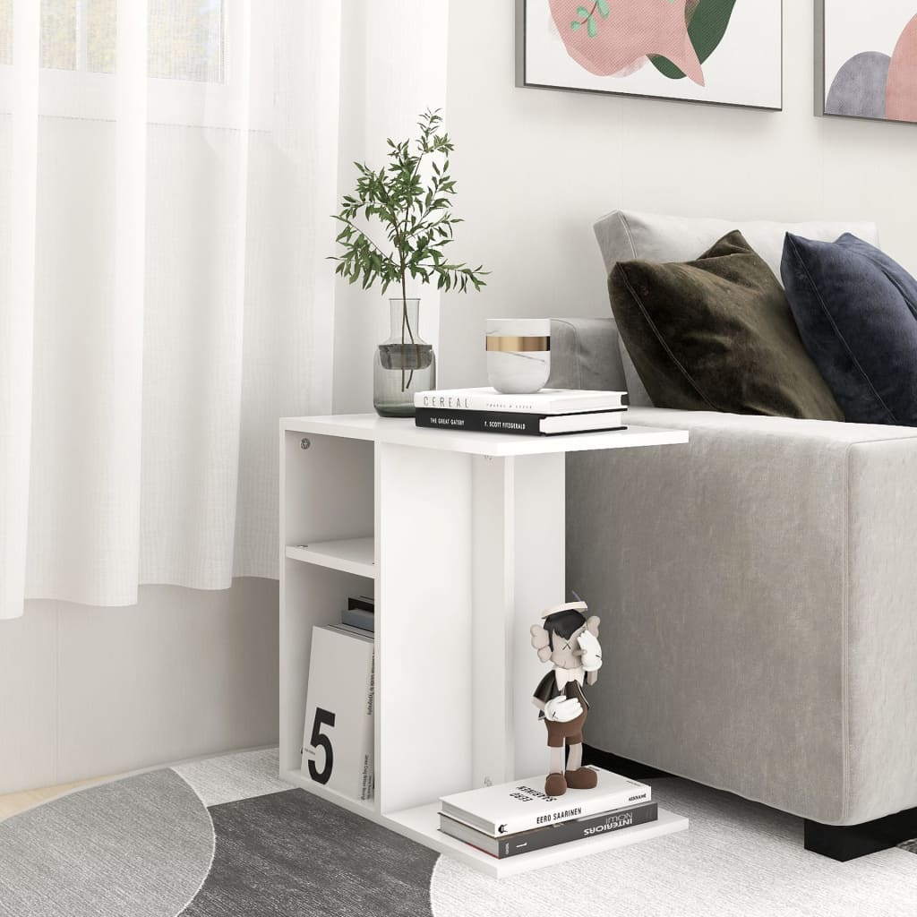 803020 vidaXL Side Table White 50x30x50 cm Engineered Wood