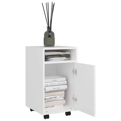 803047 vidaXL Side Cabinet with Wheels White 33x38x60 cm Engineered Wood