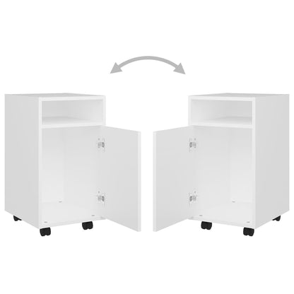 vidaXL Side Cabinet with Wheels White 33x38x60 cm Engineered Wood