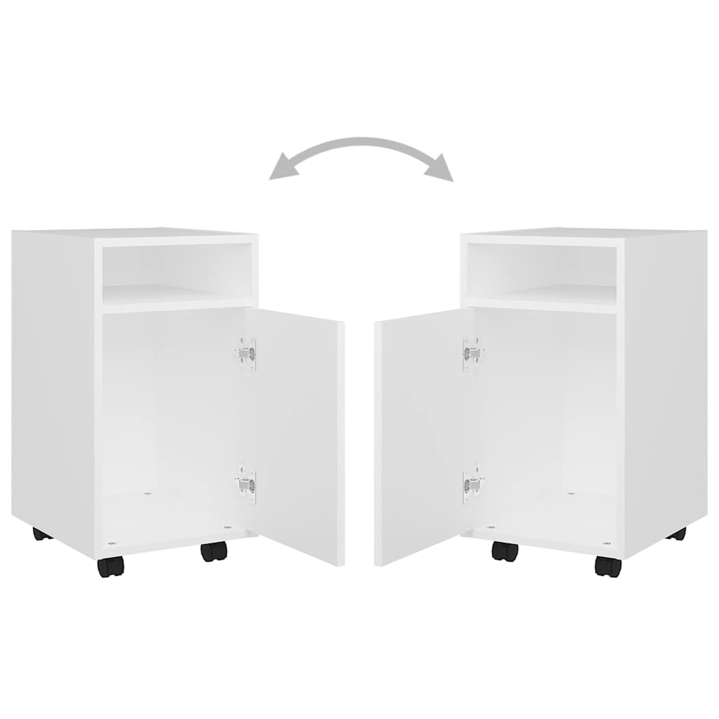 803047 vidaXL Side Cabinet with Wheels White 33x38x60 cm Engineered Wood