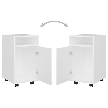 803047 vidaXL Side Cabinet with Wheels White 33x38x60 cm Engineered Wood