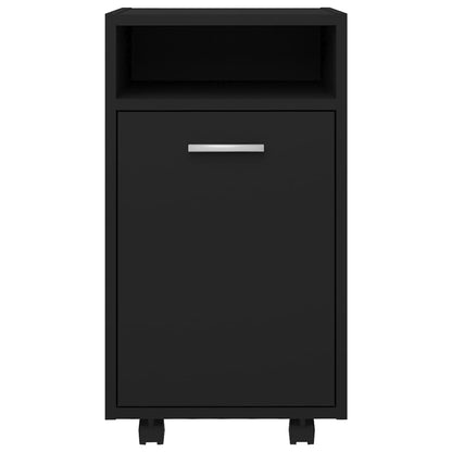 vidaXL Side Cabinet with Wheels Black 33x38x60 cm Engineered Wood