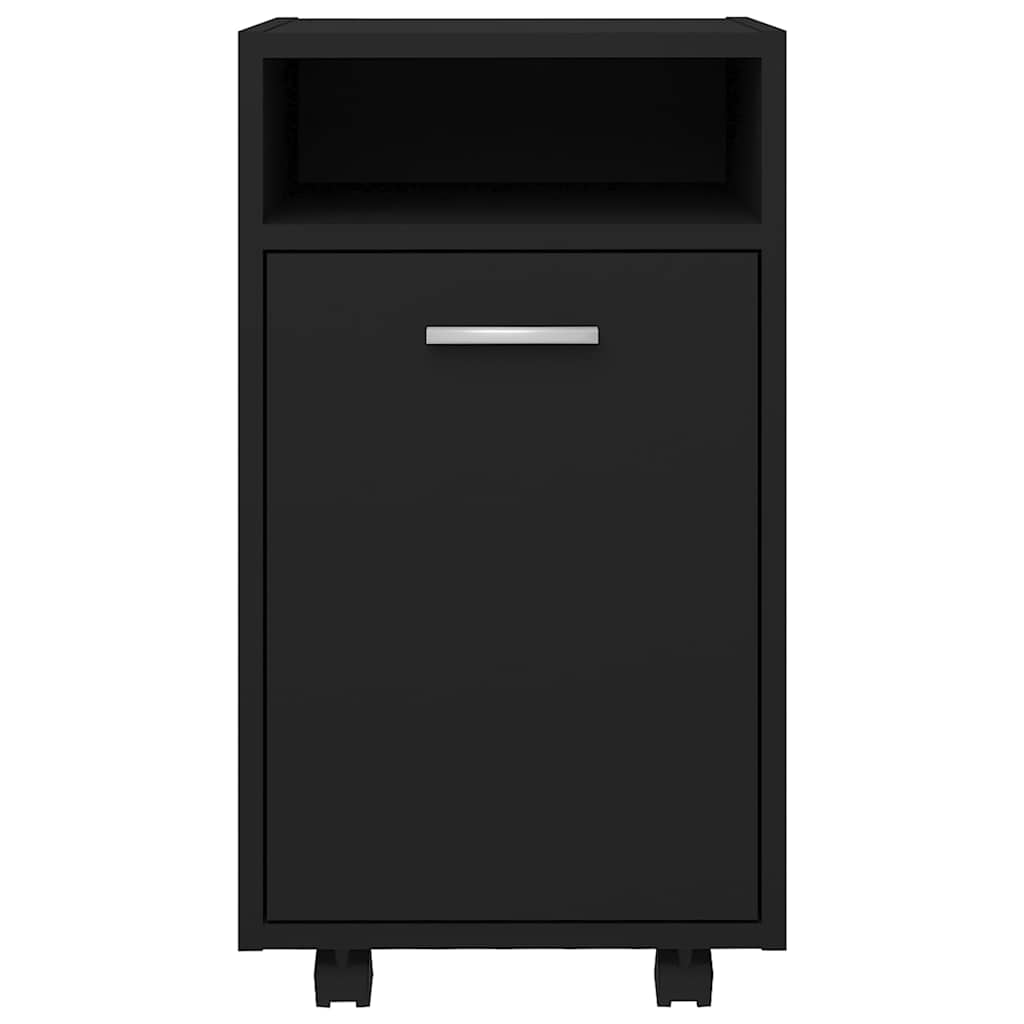 803048 vidaXL Side Cabinet with Wheels Black 33x38x60 cm Engineered Wood