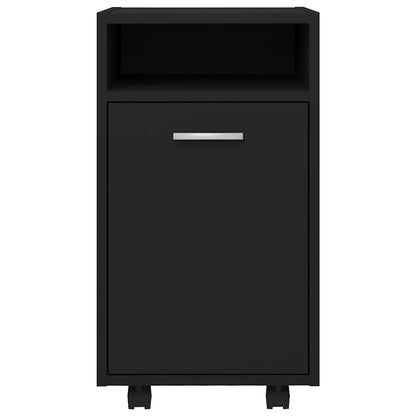 803048 vidaXL Side Cabinet with Wheels Black 33x38x60 cm Engineered Wood