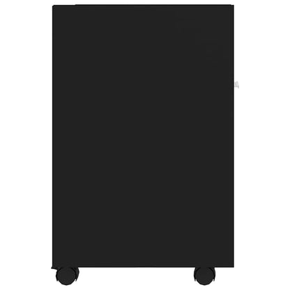 803048 vidaXL Side Cabinet with Wheels Black 33x38x60 cm Engineered Wood