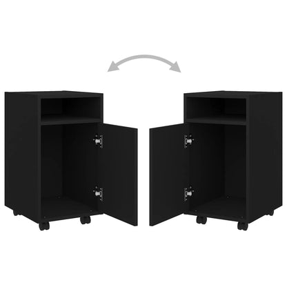 vidaXL Side Cabinet with Wheels Black 33x38x60 cm Engineered Wood