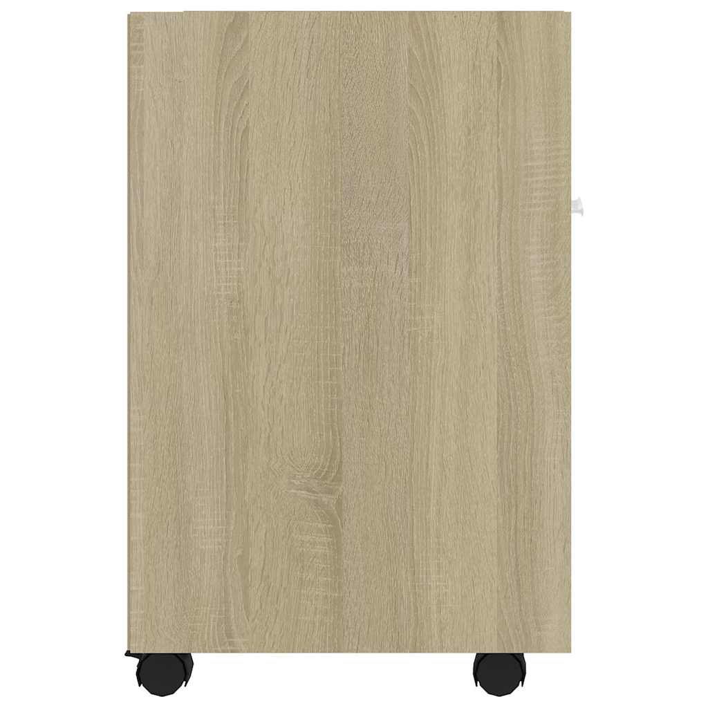 803050 vidaXL Side Cabinet with Wheels Sonoma Oak 33x38x60 cm Engineered Wood