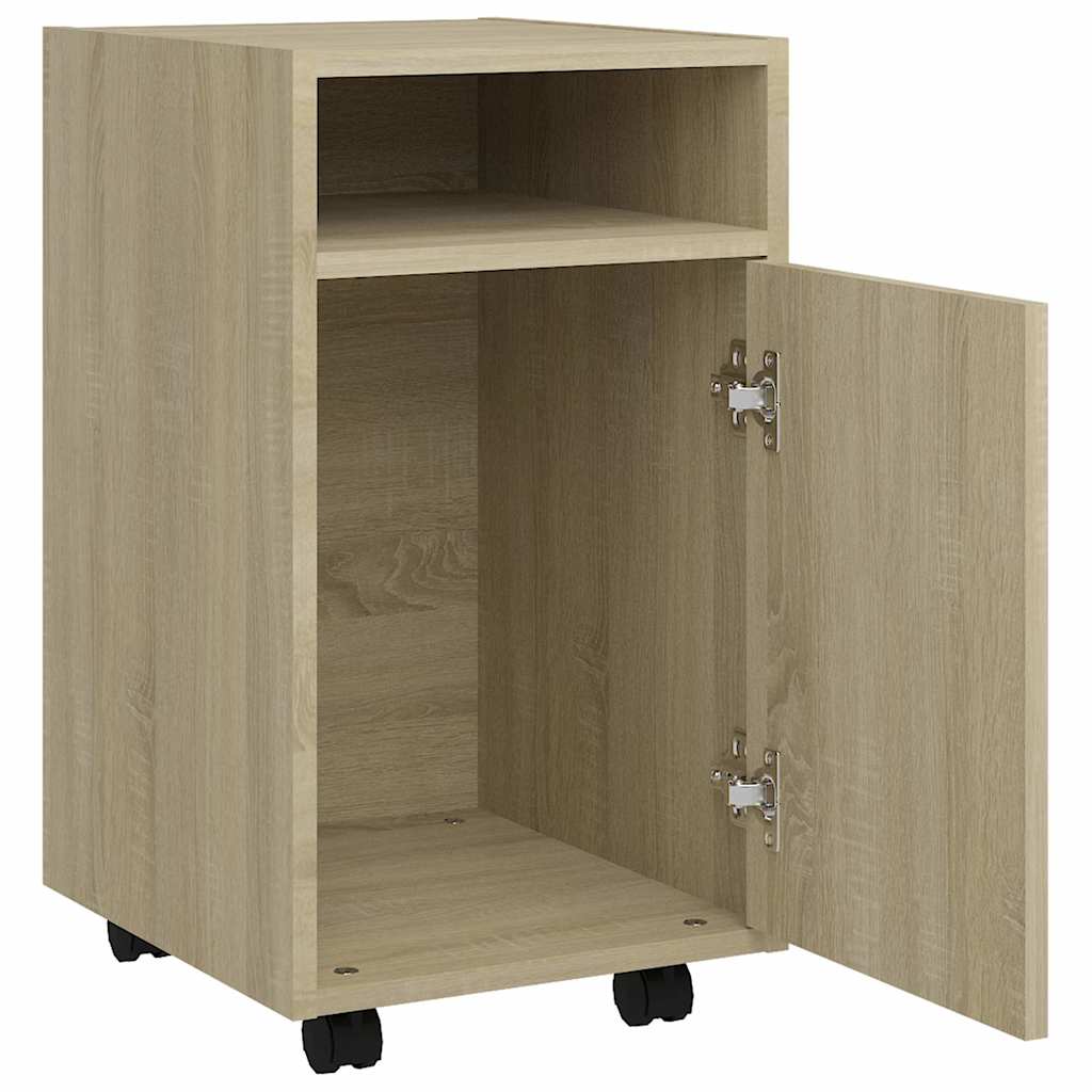 803050 vidaXL Side Cabinet with Wheels Sonoma Oak 33x38x60 cm Engineered Wood