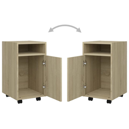 vidaXL Side Cabinet with Wheels Sonoma Oak 33x38x60 cm Engineered Wood