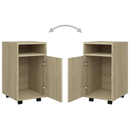 803050 vidaXL Side Cabinet with Wheels Sonoma Oak 33x38x60 cm Engineered Wood