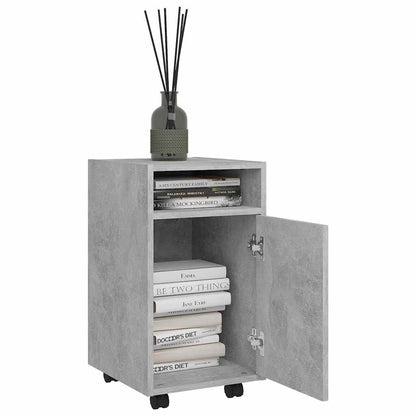 vidaXL Side Cabinet with Wheels Concrete Grey 33x38x60 cm