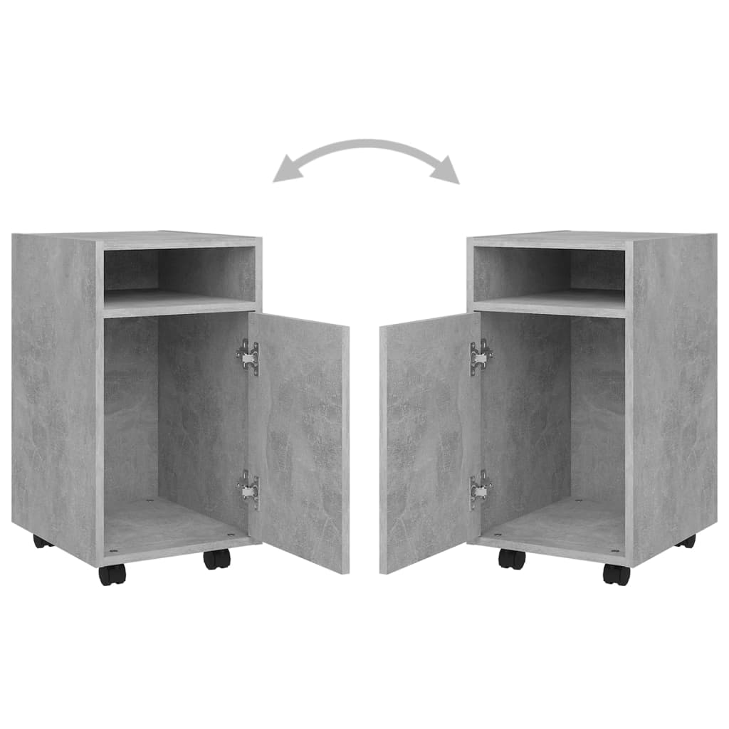 vidaXL Side Cabinet with Wheels Concrete Grey 33x38x60 cm Engineered Wood