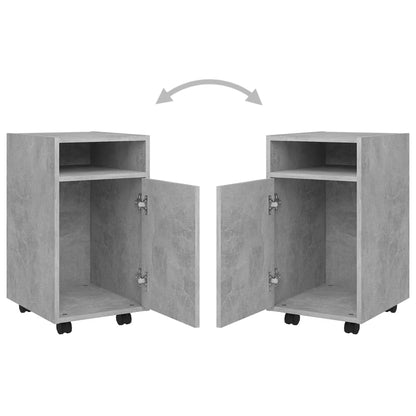 vidaXL Side Cabinet with Wheels Concrete Grey 33x38x60 cm Engineered Wood