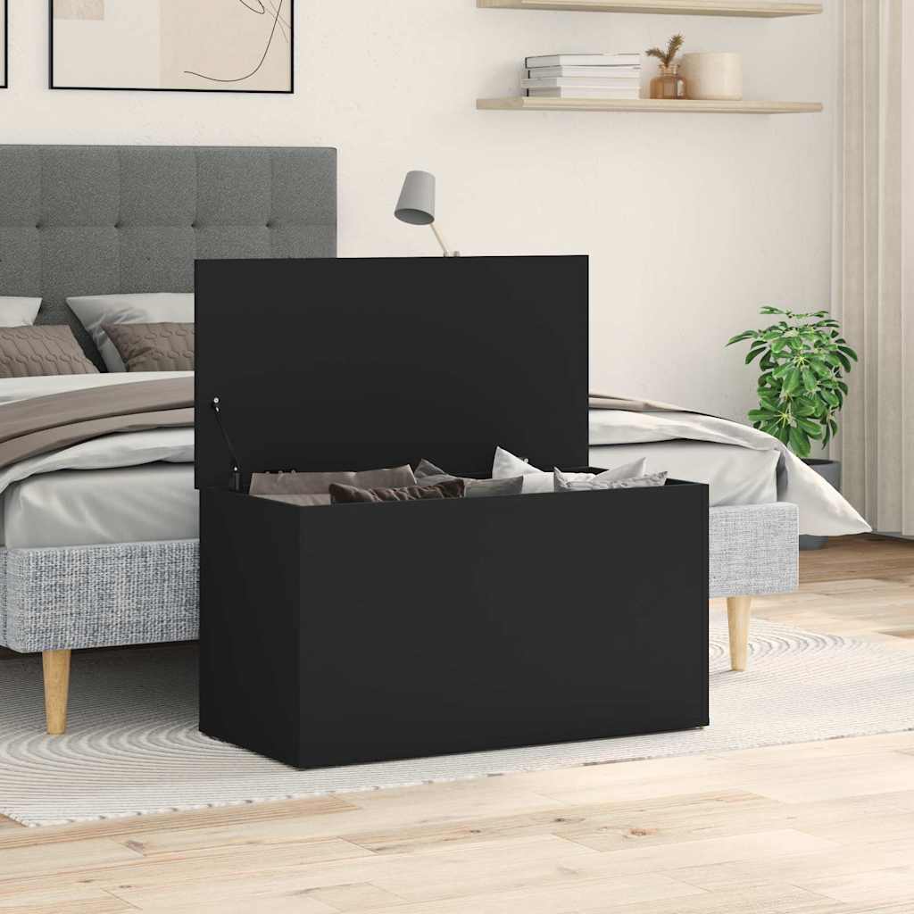 vidaXL Storage Chest Black 84x42x46 cm Engineered Wood