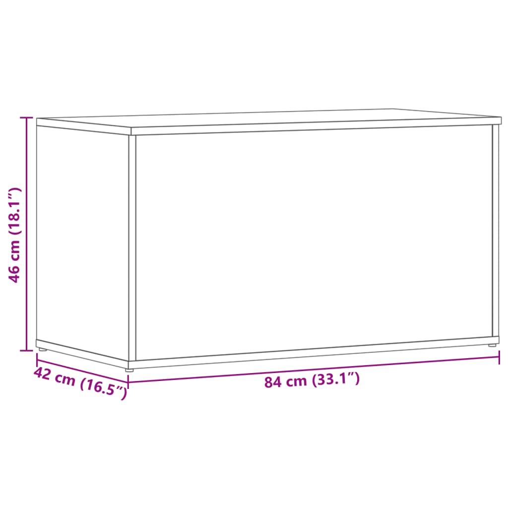 vidaXL Storage Chest Concrete Grey 84x42x46 cm Engineered Wood