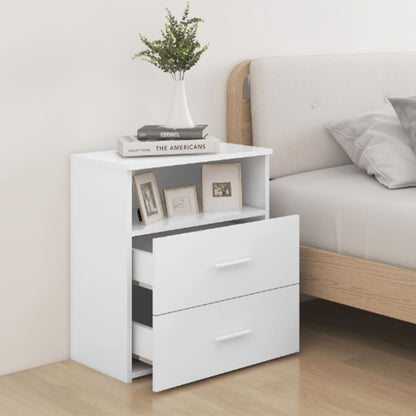 803273 vidaXL Bed Cabinets 2 pcs White 50x32x60 cm