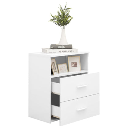 803273 vidaXL Bed Cabinets 2 pcs White 50x32x60 cm