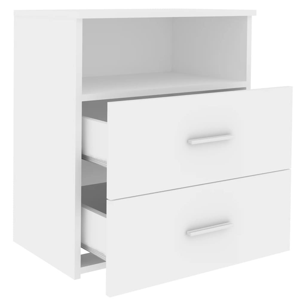 803273 vidaXL Bed Cabinets 2 pcs White 50x32x60 cm