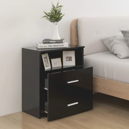 803275 vidaXL Bed Cabinets 2 pcs Black 50x32x60 cm