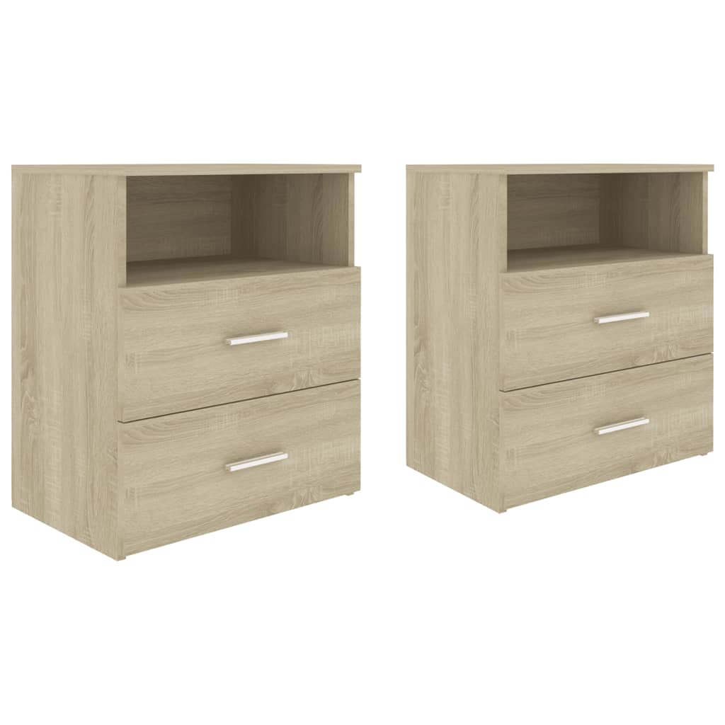 vidaXL Bed Cabinets 2 pcs Sonoma Oak 50x32x60 cm