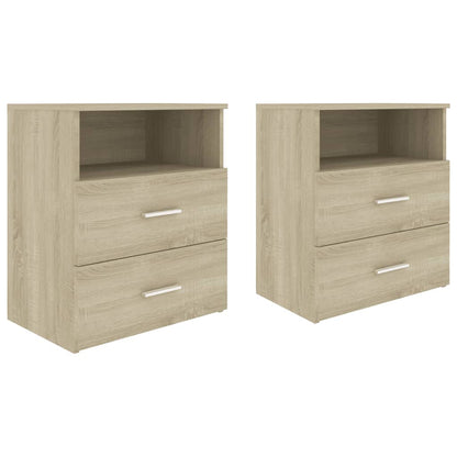 vidaXL Bed Cabinets 2 pcs Sonoma Oak 50x32x60 cm