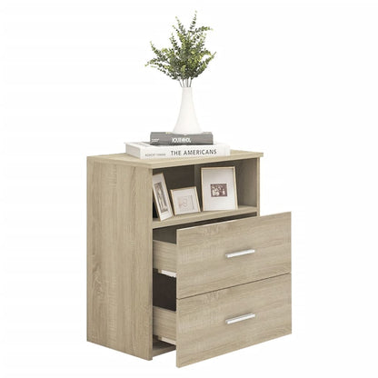 vidaXL Bed Cabinets 2 pcs Sonoma Oak 50x32x60 cm