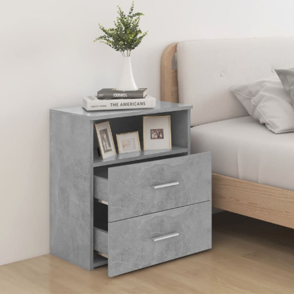 803280 vidaXL Bed Cabinet Concrete Grey 50x32x60 cm