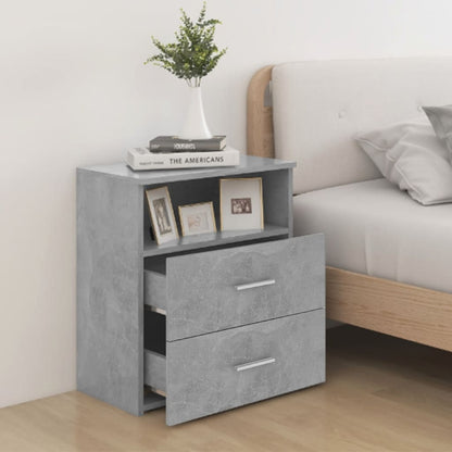 803280 vidaXL Bed Cabinet Concrete Grey 50x32x60 cm
