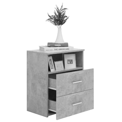 803280 vidaXL Bed Cabinet Concrete Grey 50x32x60 cm