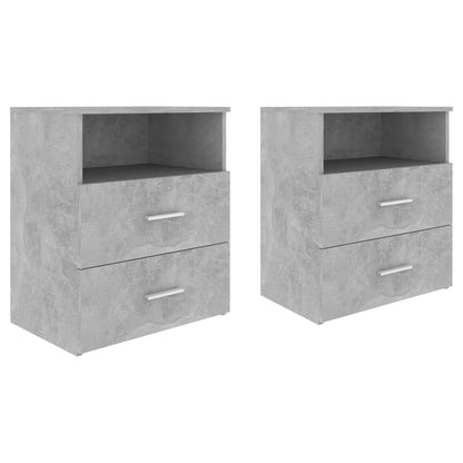 803281 vidaXL Bed Cabinets 2 pcs Concrete Grey 50x32x60cm