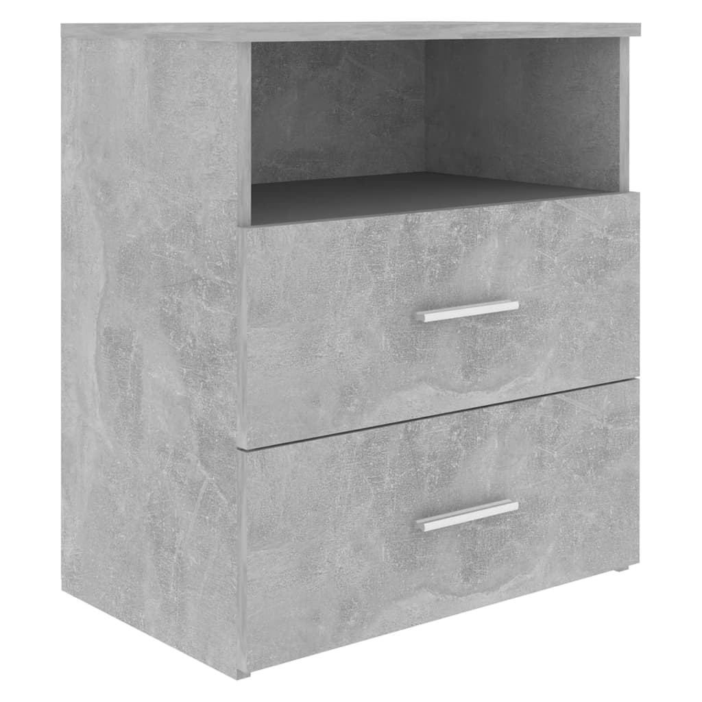 803281 vidaXL Bed Cabinets 2 pcs Concrete Grey 50x32x60cm