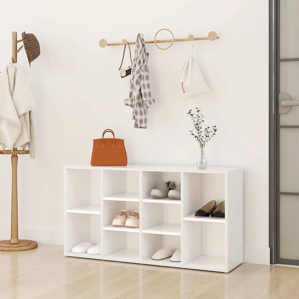 803290 vidaXL Shoe Bench White 103x30x55 cm Engineered Wood