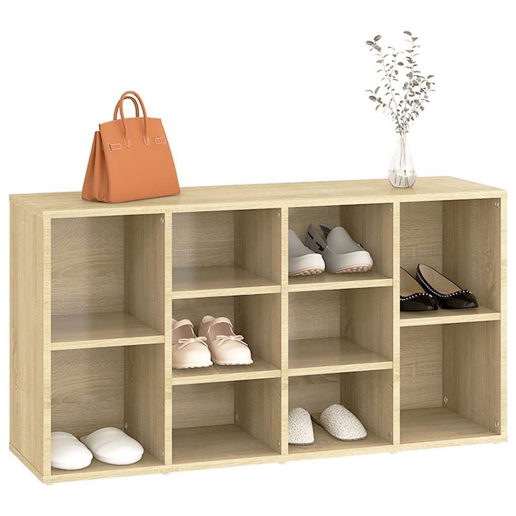 vidaXL Shoe Bench Sonoma Oak 103x30x55 cm Engineered Wood