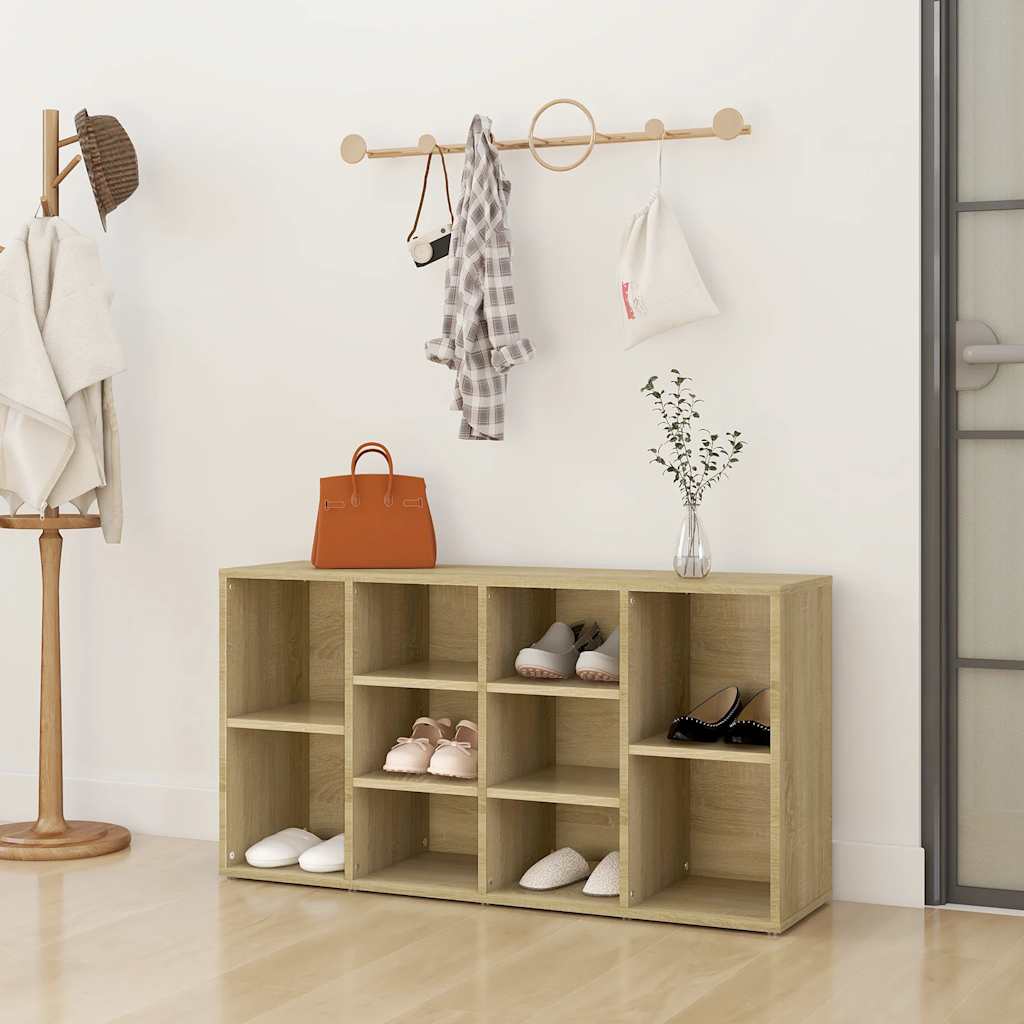 vidaXL Shoe Bench Sonoma Oak 103x30x55 cm Engineered Wood
