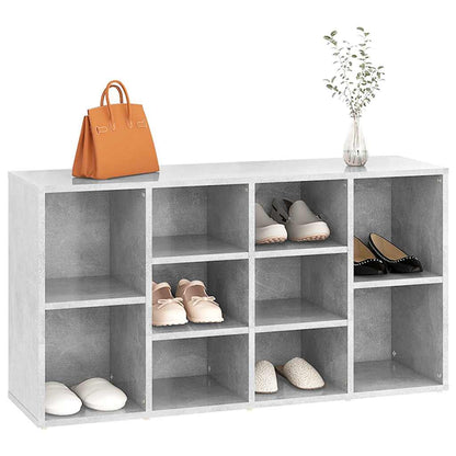 803294 vidaXL Shoe Bench Concrete Grey 103x30x55 cm Engineered Wood