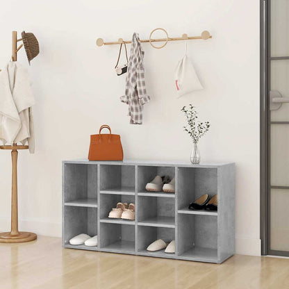 803294 vidaXL Shoe Bench Concrete Grey 103x30x55 cm Engineered Wood