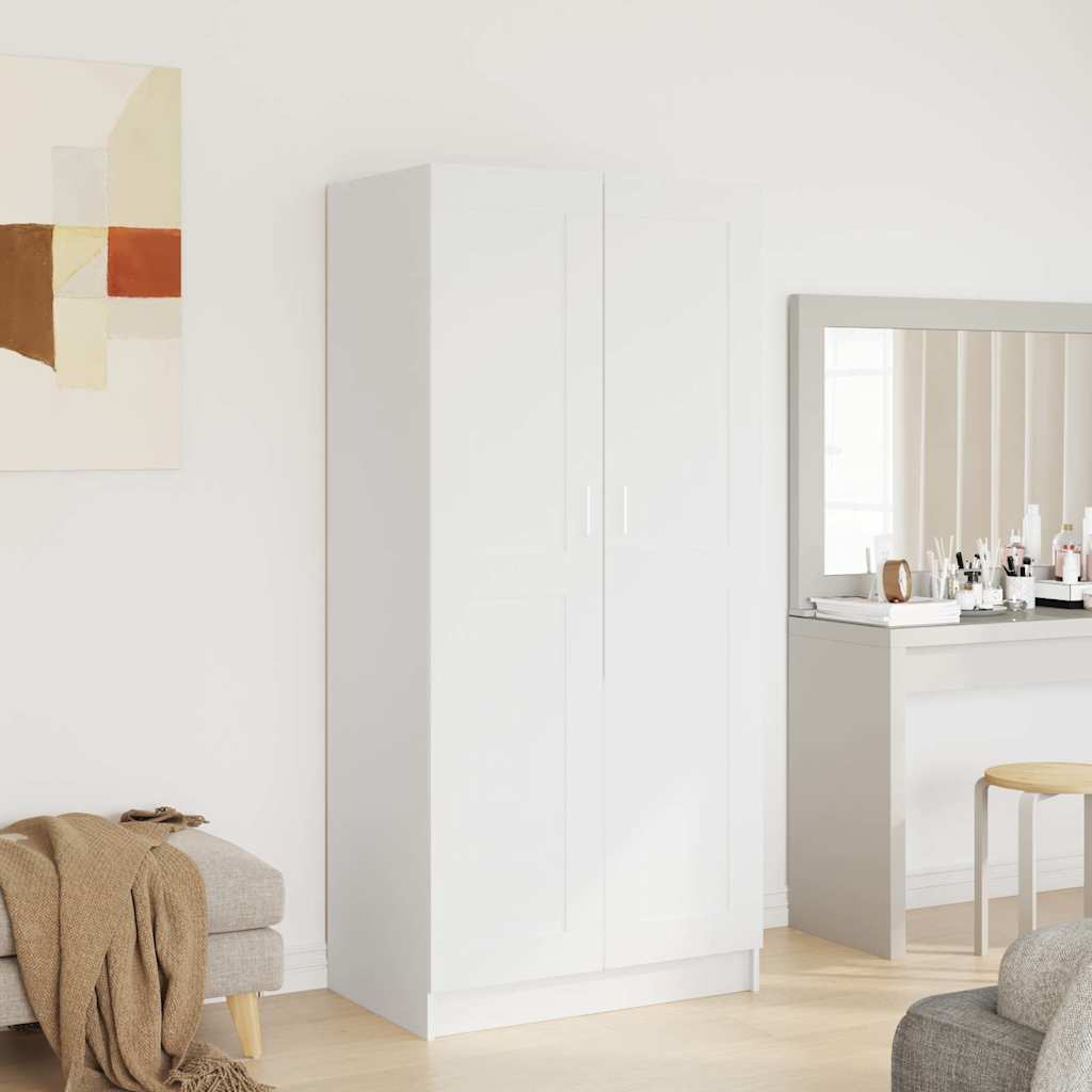 803434 vidaXL Wardrobe White 82,5x51,5x180 cm Engineered Wood