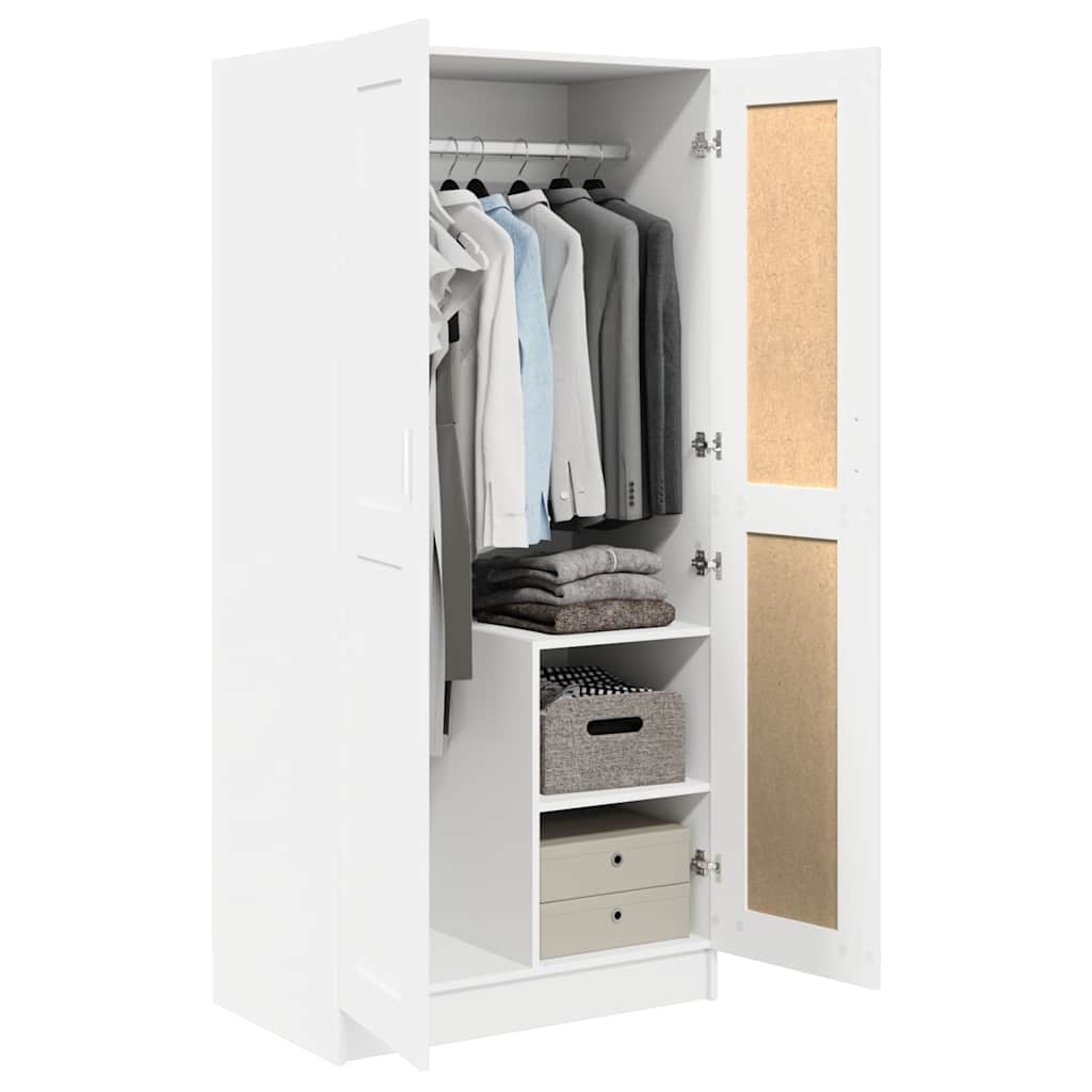 803434 vidaXL Wardrobe White 82,5x51,5x180 cm Engineered Wood