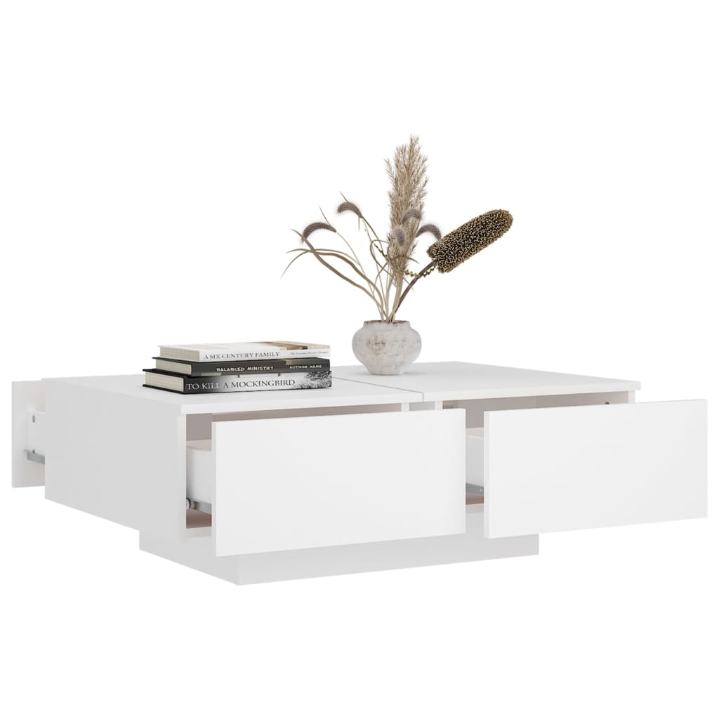 vidaXL Coffee Table | White | Engineered Wood | Medium | Stylish Design